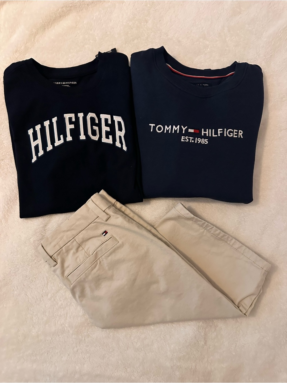 Tommy Hilfiger Navy Sweater and tee with Khaki Chinos Bundle